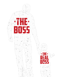 The Boss The Real Boss Fathers Day Dad Son Daughter Matching Kids Hoodie