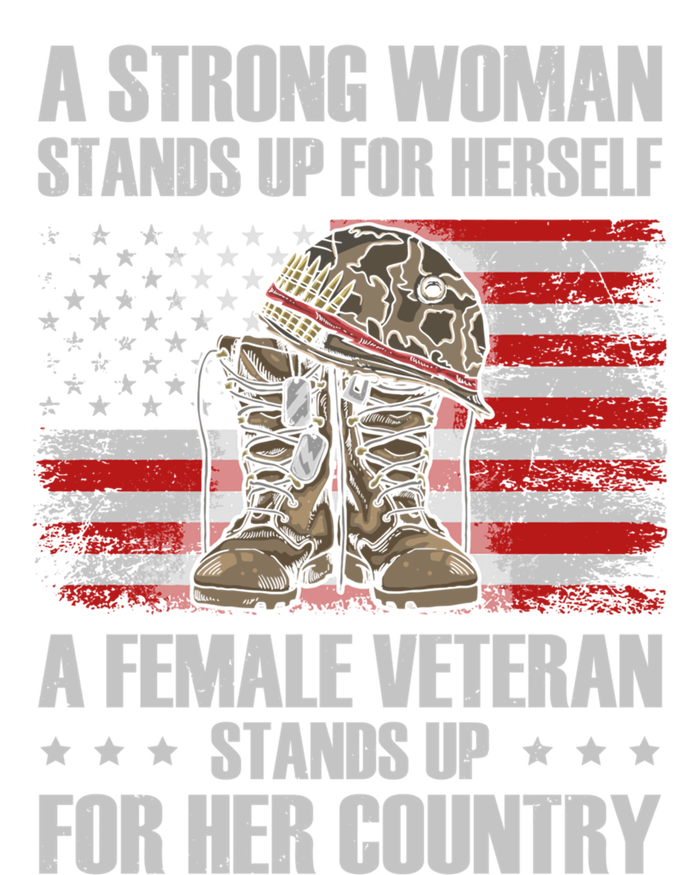 A Female Veteran Stands For Her Country Veteran Mom Cool Gift T-Shirt