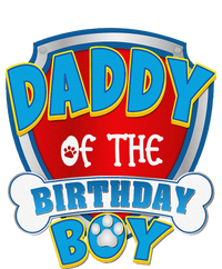 Funny Daddy Of The Birthday Boy Dog Paw Family Matching Gift Canvas