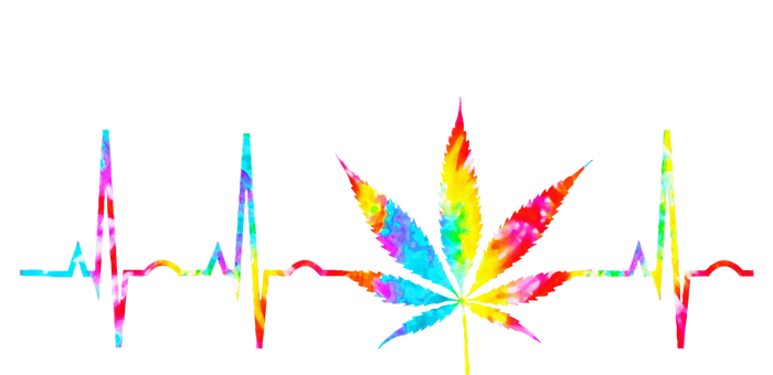 Weed Funny Cannabis Marijuana Leaf Heartbeat Stoner Tie Dye Hoodie