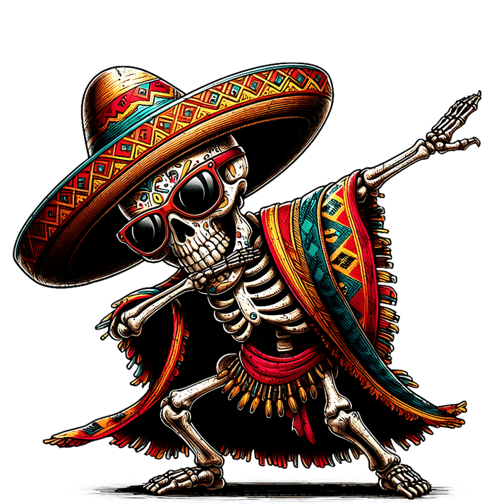 Funny Dabbing Mexican Skeleton Poncho Cinco De Mayo Performance Sprint T-Shirt