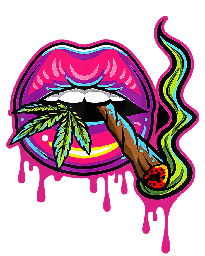 Lips Sexy Smoker Blunt Weed Teeth Marijuana Leaf 420 Flexfit Unipanel Trucker Cap