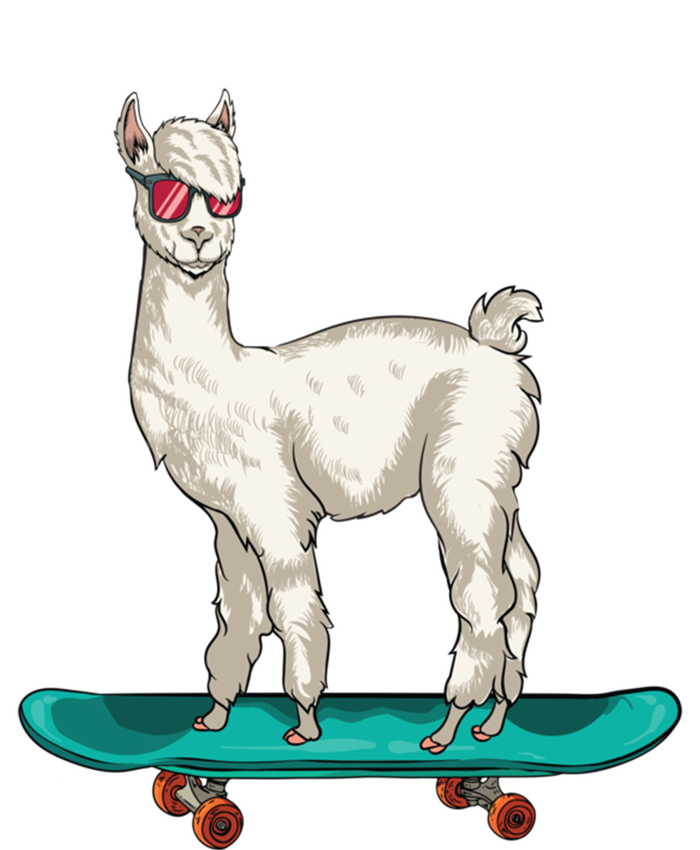 Cute Llama Skating Skater Skateboarding Alpaca Skateboard Great Gift Kids T-Shirt