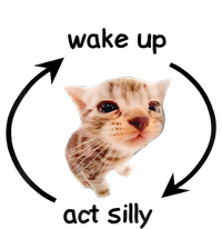 Wake Up Act Silly Cat Meme Ceramic Star Ornament