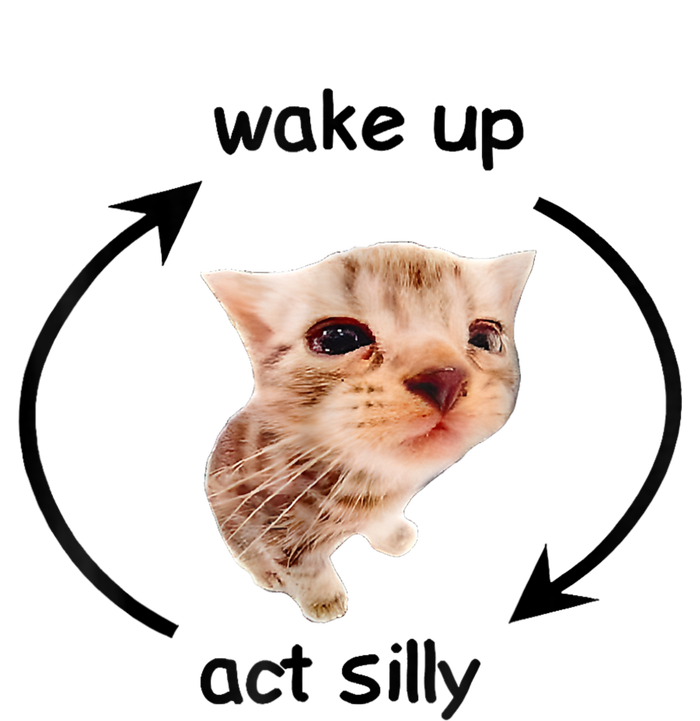 Wake Up Act Silly Cat Meme Ceramic Star Ornament