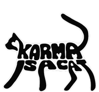 Karma Typogram Is Cat Silhouette Tail Paw Cute Pet Lover Fun Short Acrylic Beanie