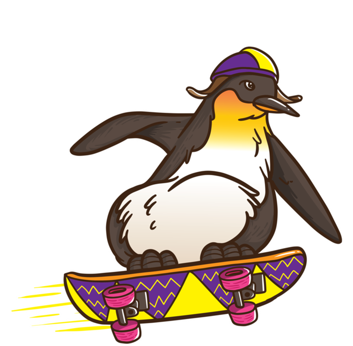 Funny Penguin Skateboard Skater Gift Skateboarding Gift Bumper Sticker