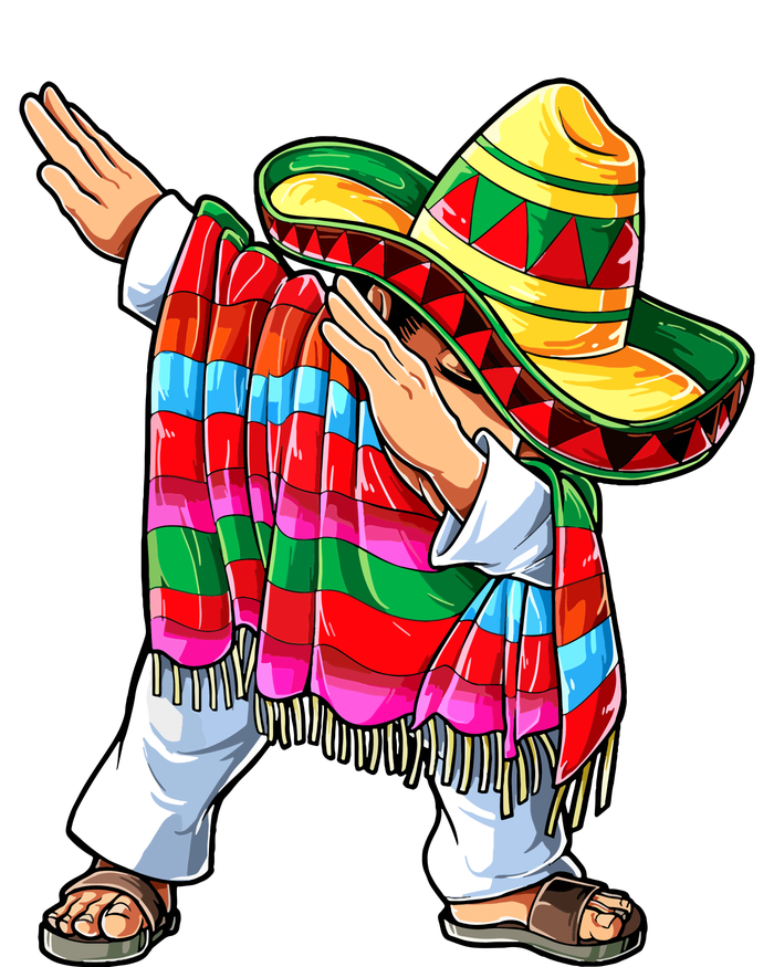 Dabbing Mexican Poncho Cinco De Mayo Boy Short Sleeve Sombrero Dab Womens California Wash Sweatshirt