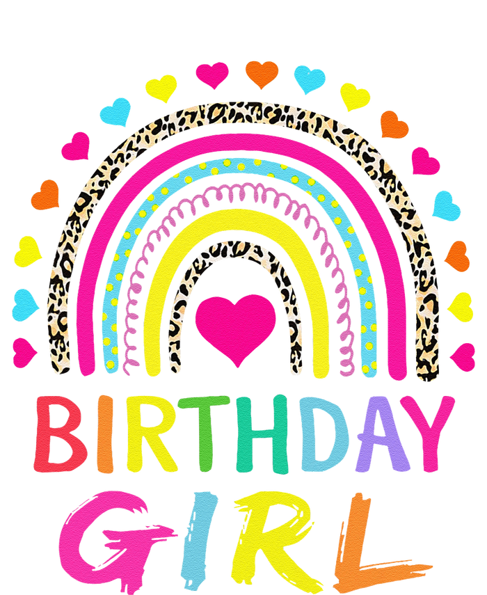 Birthday Girl Leopard Rainbow Birthday Party Family T-Shirt