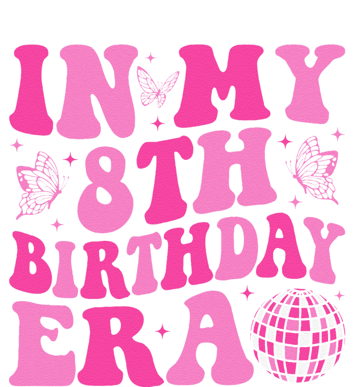 Groovy In My 8th Birthday Era Eight 8 Years Old Birthday Premium Hoodie