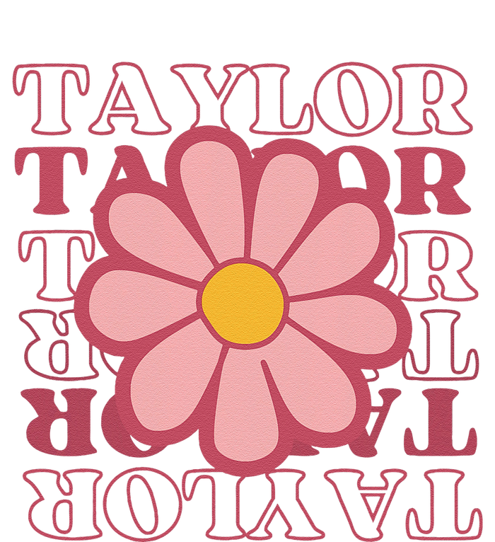 Girl Retro Taylor First Name Personalized Groovy Birthday Cooling Performance Long Sleeve Crew