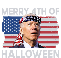 Merry 4th Of Halloween Confused Biden 4th Of July Cool Gift Pom Pom 12in Knit Beanie