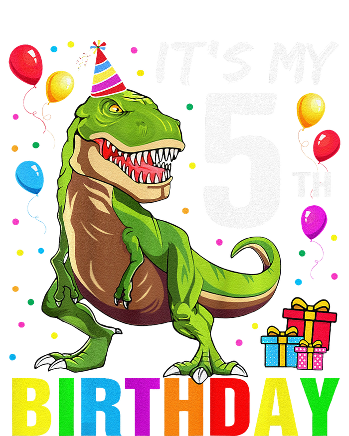 ItS My 5th Birthday Happy 5 Year Trex Tie-Dye T-Shirt