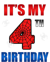 Spider Web Four 4 Years Old ItS My 4th Birthday Boy Party T-Shirt