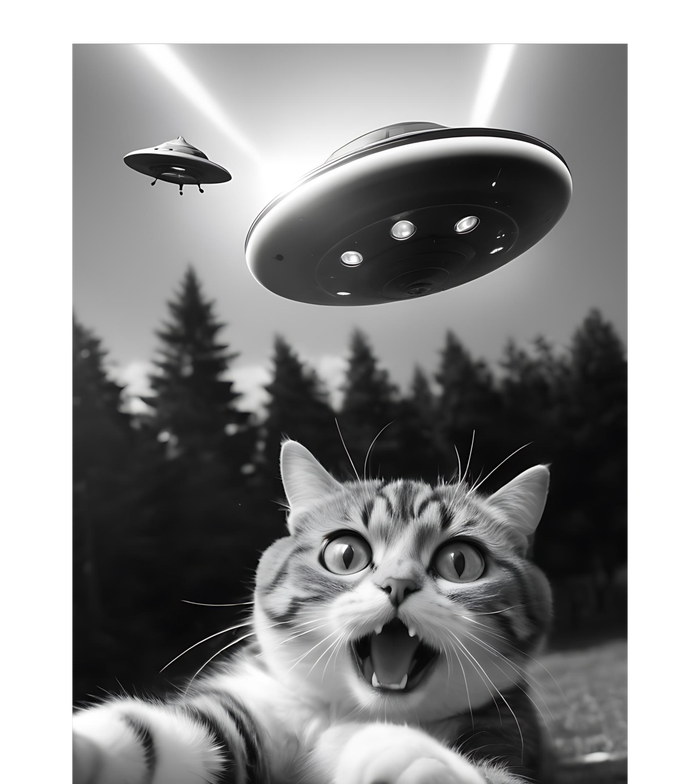 Funny Cat Selfie With Ufo Alien Tank Top