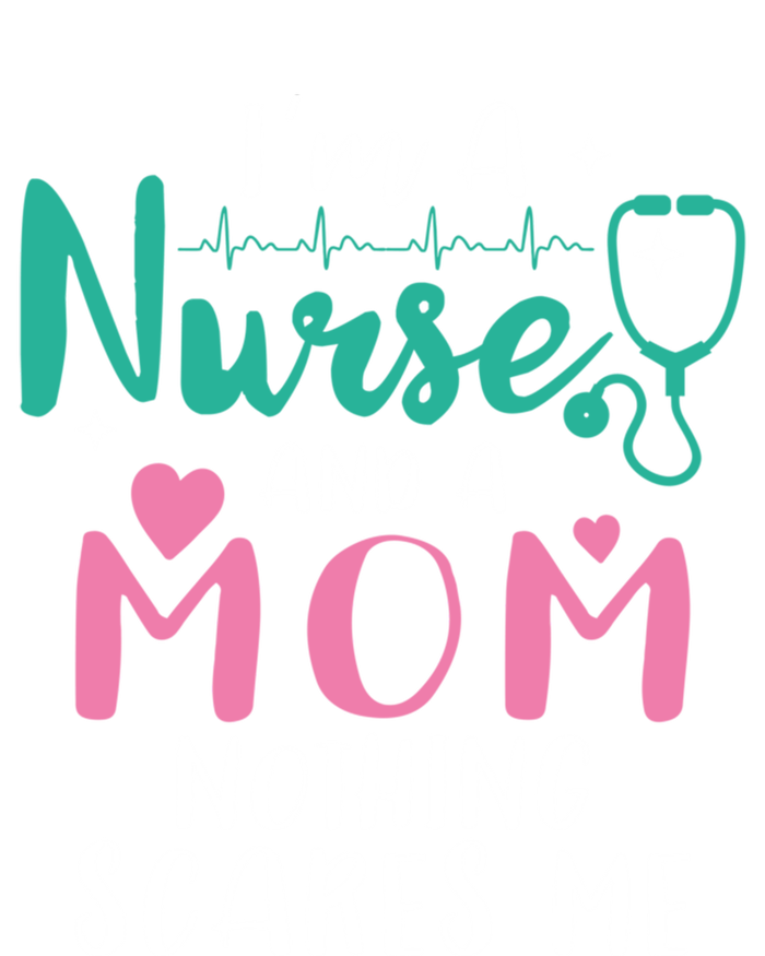 I Am A Mom And A Nurse Nothing Scares Me Hilarious Nurse Gift Women's Tri-Blend 3/4-Sleeve Raglan Shirt