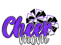 Cheer Mom Top Pom Poms Purple Mascot Colors School Cute Gift Tote Bag