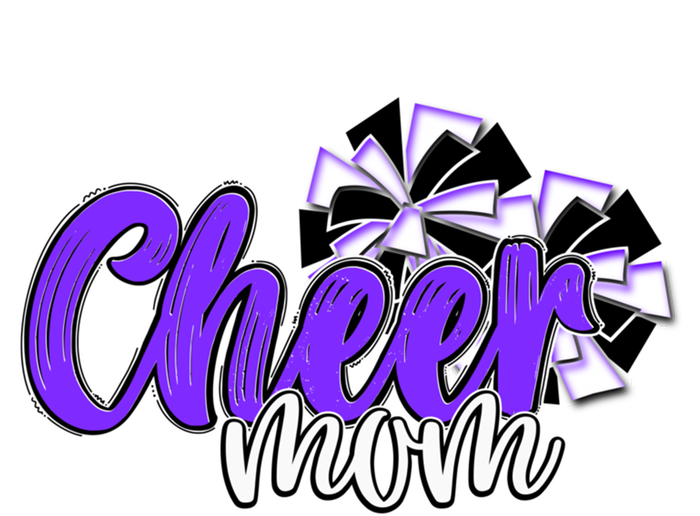 Cheer Mom Top Pom Poms Purple Mascot Colors School Cute Gift Tote Bag