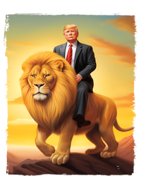 Donald Trump Riding A Lion Trump Art Fun Funny Trump Funny Gift Cute Gift Valucap Bio-Washed Visor