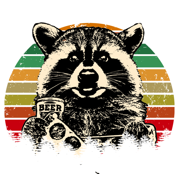 Vintage Raccoon Pizza And Beer Long Sleeve Shirt