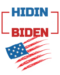 Hidin From Biden Red Us Flag Trump 2020 Funny Anti Joe Biden Gift Pom Pom 12in Knit Beanie