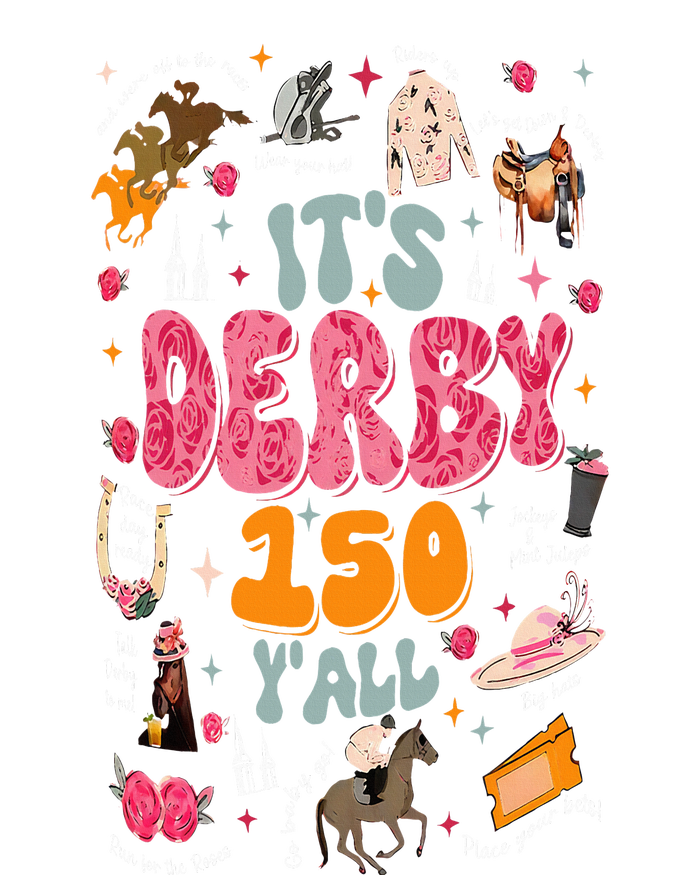 Retro Its Derby 150 Yall 150th Horse Racing Ky Derby Day V-Neck T-Shirt