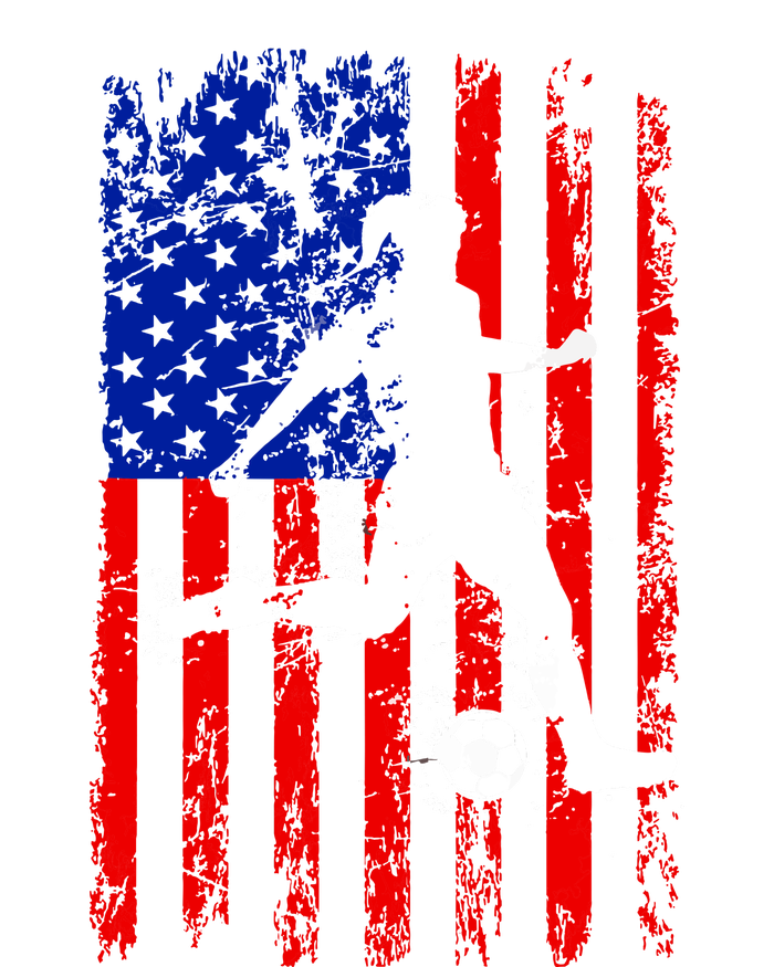 Usa American Flag Soccer For Girl Women V-Neck T-Shirt