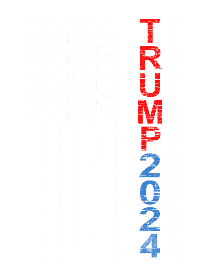 Trump 2024 Rustic Vertical American Flag Funny Gift Ladies Long Sleeve Shirt