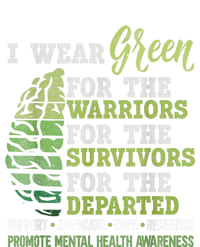 Mental Health Awareness Matters Support I Wear Green Warrior Women's Knotted Racerback Tank