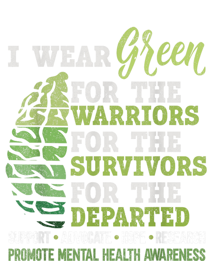 Mental Health Awareness Matters Support I Wear Green Warrior Women's Knotted Racerback Tank