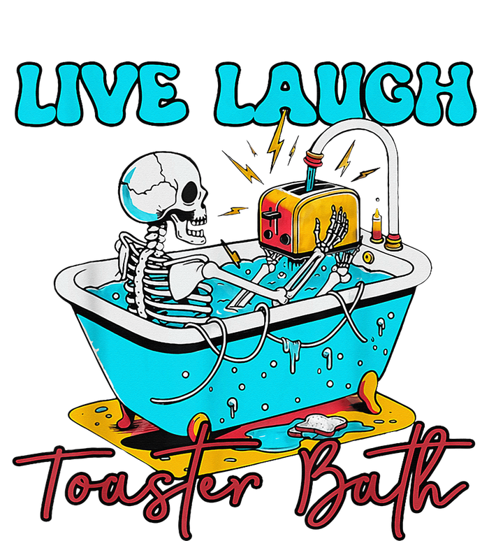 Live Laugh Toaster Bath Skeleton Women's Tri-Blend 3/4-Sleeve Raglan Shirt