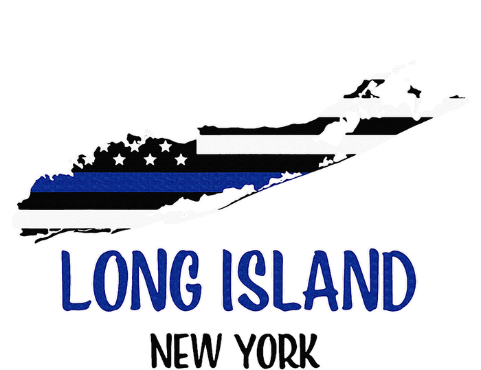 Long Island Thin Blue Line Flag Police Striped Beanie with Solid Band