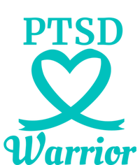 Ptsd Warrior Teal Heart Ribbon Gift T-Shirt