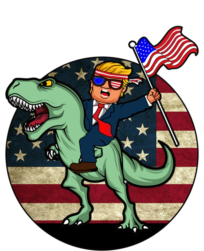 Republican President Donald Trump Riding Dinosaur Usa Trex Gift Softstyle Adult Sport Polo