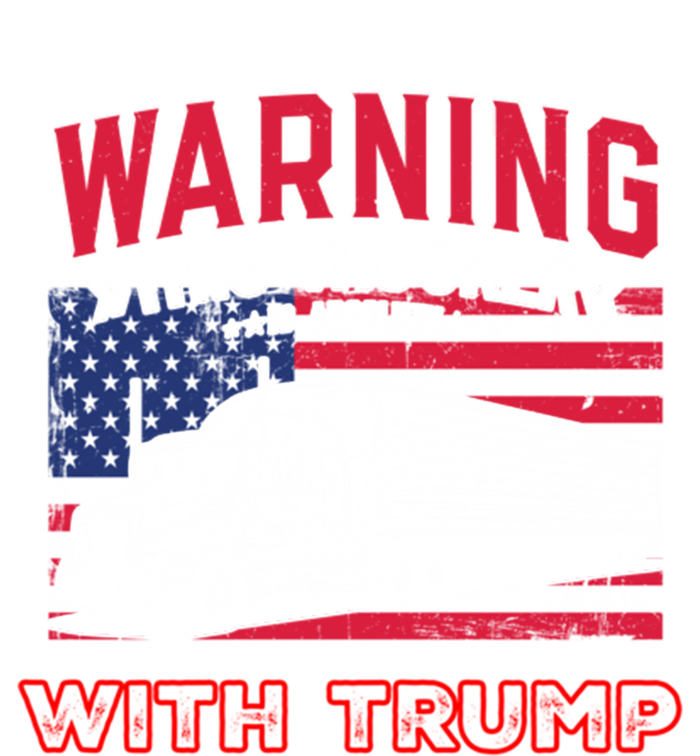 Warning This Trucker Stand With Trump Funny Trump Fans Gift Kids Long Sleeve Shirt