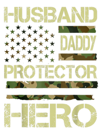 Husband Daddy Protector Hero Camo American Flag FatherS Day T-Shirt