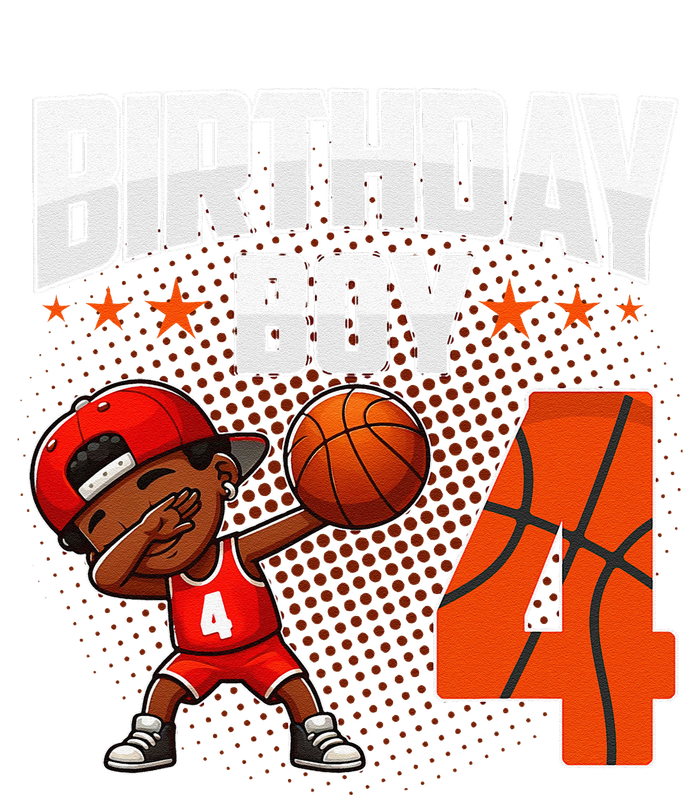 4th Birthday Boy Basketball Dabbing 4 Years Old Afro Boy Poster