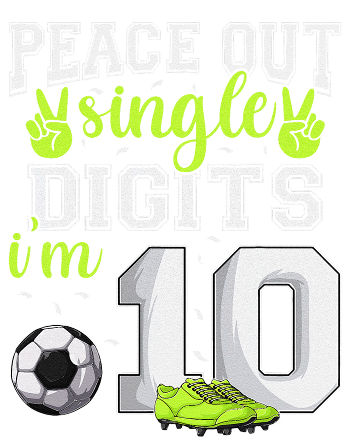 10th Birthday  Soccer Peace Out Single Digits Kids T-Shirt