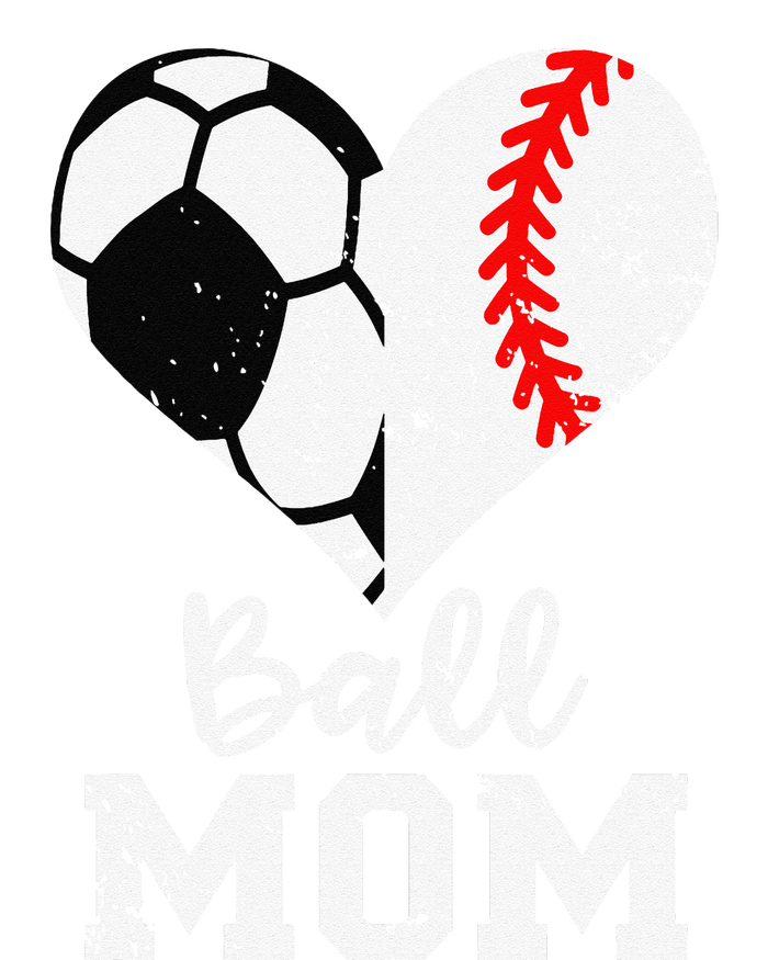 Ball Mom Heart Funny Baseball Soccer Mom T-Shirt