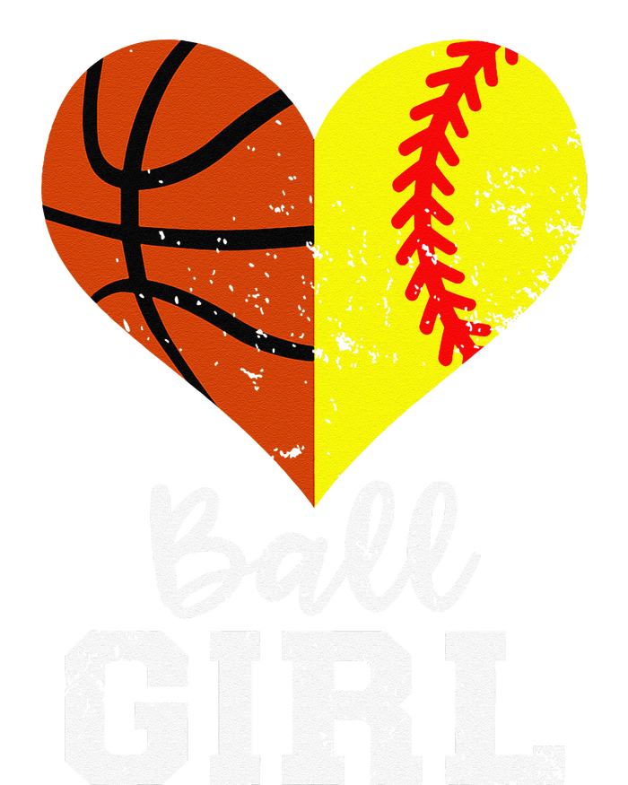 Ball Girl Heart Funny Softball Basketball Girl T-Shirt