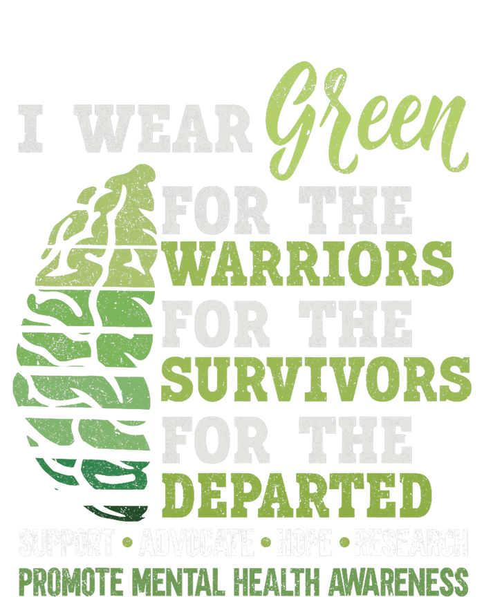 Mental Health Awareness Matters Support I Wear Green Warrior Tie-Dye T-Shirt