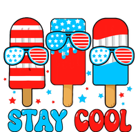 Stay Cool 4th July Popsicle Usa Flag American Women's Long Sleeve Flannel Pajama Set 