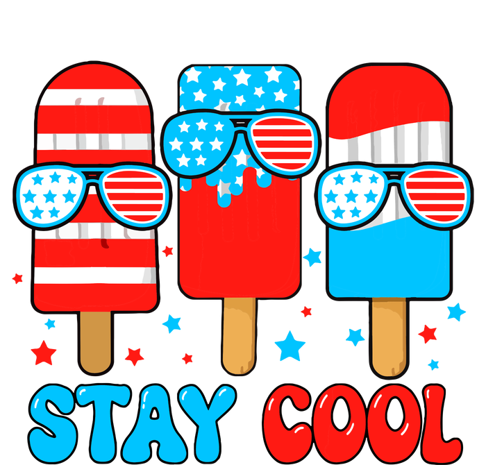 Stay Cool 4th July Popsicle Usa Flag American Women's Long Sleeve Flannel Pajama Set 