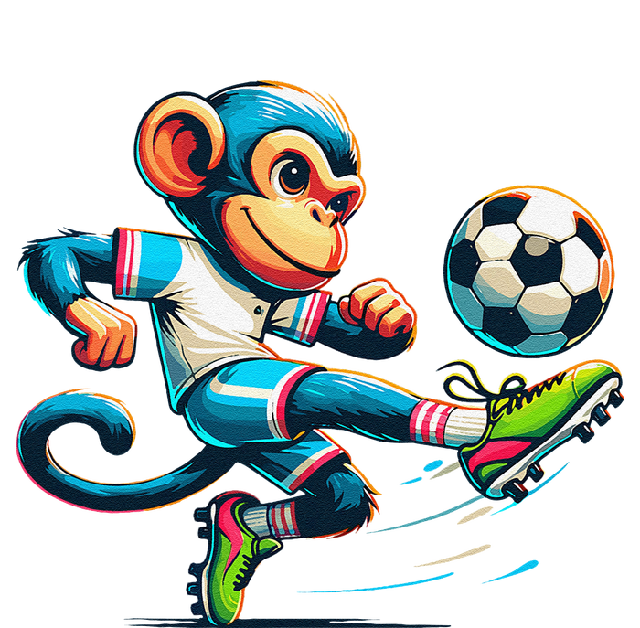 Funny Monkey Design Monkey Playing Soccer T-Shirt