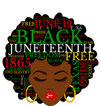 Juneteenth Melanin Black Women Natural Hair Afro Word Art Vneck T-Shirt