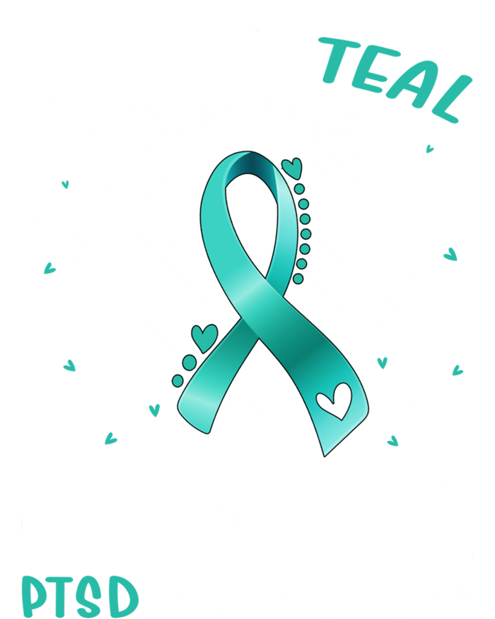 I Wear Teal For My Grandpa Ptsd Awareness Ribbon Gift Full-Length Apron With Pockets