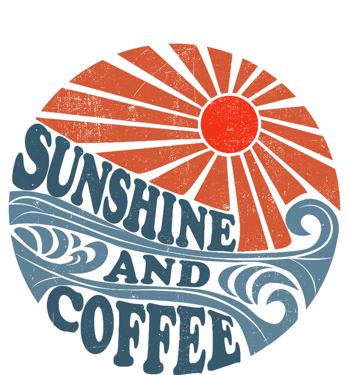 Sunshine And Coffee Funny Retro 70S Vintage Beach Vacation Grommeted Golf Towel