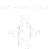 Not Today Satan Jesus Halo Illustration Minimalist Valucap Bio-Washed Visor