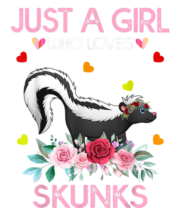 Skunk Tees For Women Grils Gift Just A Girl Who Loves Skunks V-Neck T-Shirt