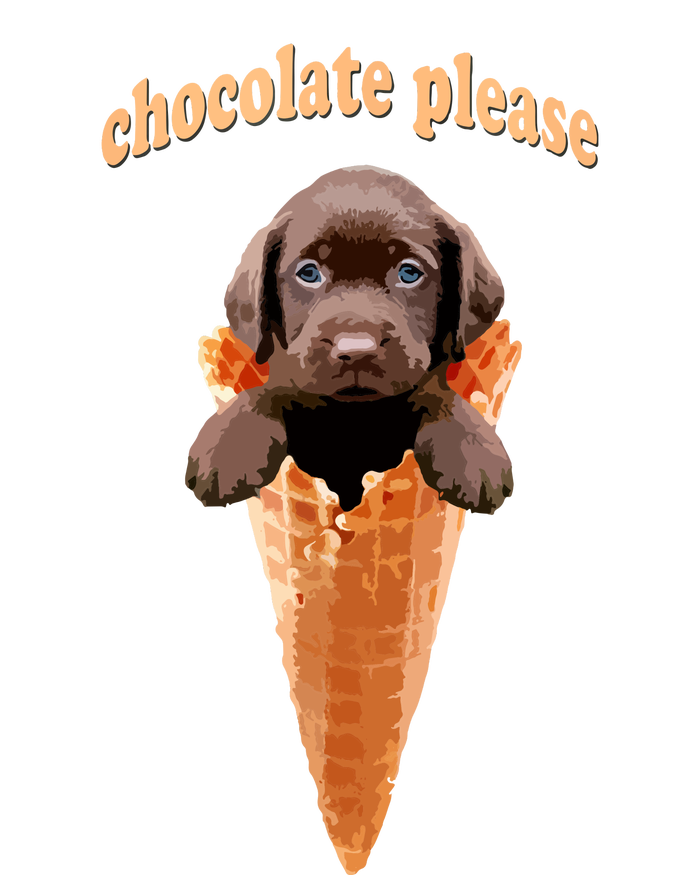 Chocolate Lab Waffle Cone Ice Cream Cute Puppy Flat Bill Trucker Hat